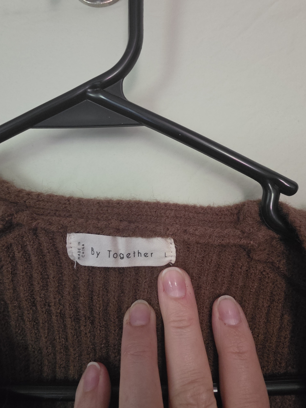 By Together Ribbed Brown Ballet Wrap Sweater
